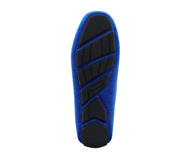 Amali Roberto Royal Velvet Dress Shoes Men’s Blue Moccasins
