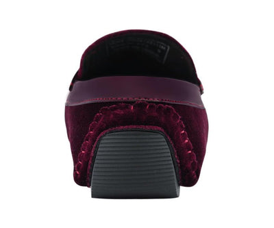 Amali Roberto Velvet Elegance Burgundy Floral Moccasins For Men