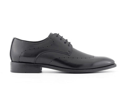 Amali Shoes Luke Wingtip Dress Shoes Men’s Leather Black