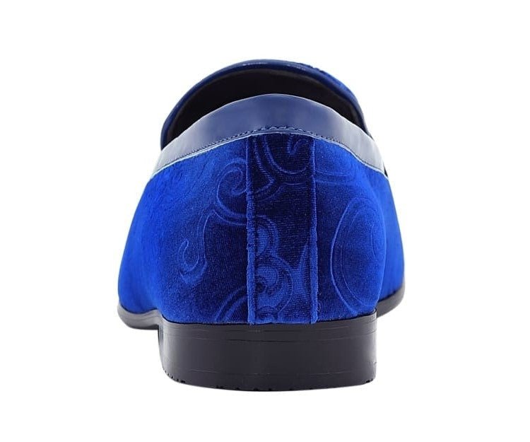 Amali Throne Royal Blue Velvet Loafers Men’s Slip On Loafer Shoes