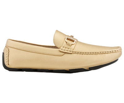 Amali Trentino Gold Men’s Casual Moccasins Gold Slip On