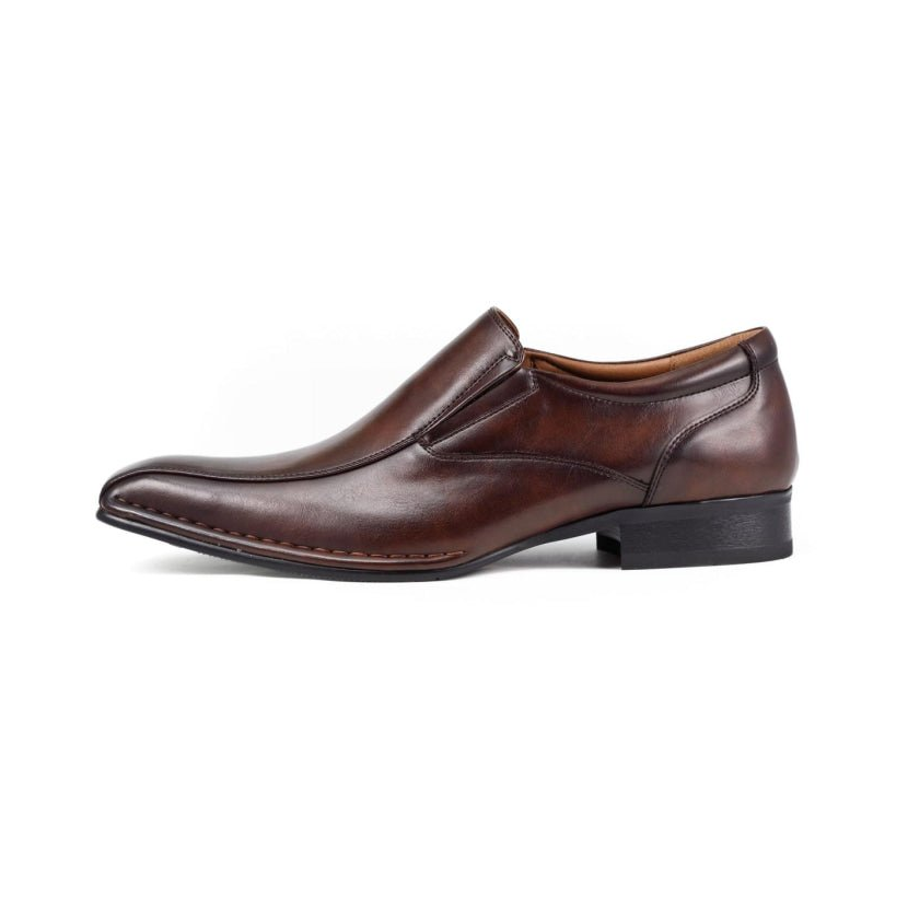 Amali Victor men's brown slip-on loafer, side profile