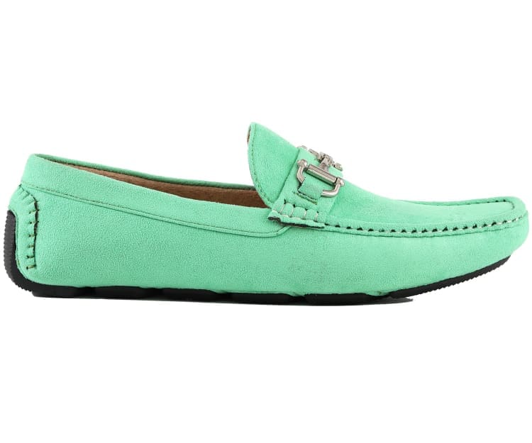 Amali Walken 2 Men’s Mint Green Suede Driving Loafers