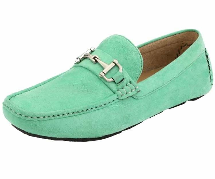 Amali Walken 2 Men’s Mint Green Suede Driving Loafers