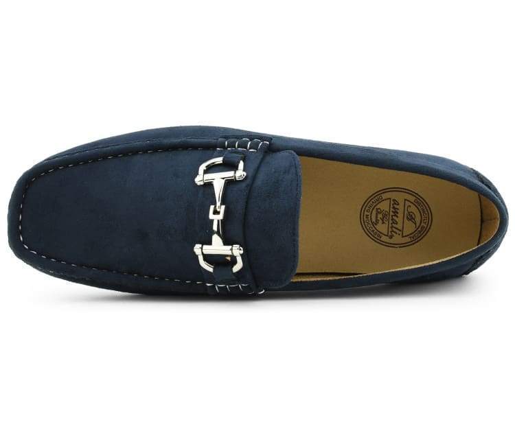 mens navy blue suede dress shoes Amali Walken 2 Men's Navy Blue Suede Driving Shoes