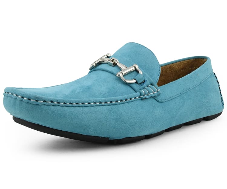 Amali Walken 2 Men’s Turquoise Suede Driving Shoes