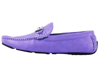 Amali Walken Men's Suede Driving Loafers Lavender Luxe