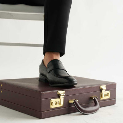 Amali Wren Elegant Dress Loafers Men’s Leather Black
