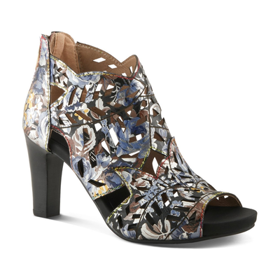 L'Artiste Amora cutout sandal in Black Multi, front three-quarter view