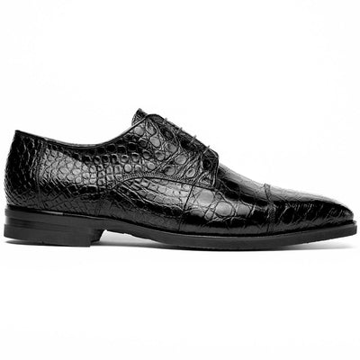Zelli Italia Men's 21-532-BKM ANDREA Crocodile Lace Up, Black