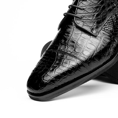 Zelli Italia Men's 21-532-BKM ANDREA Crocodile Lace Up, Black