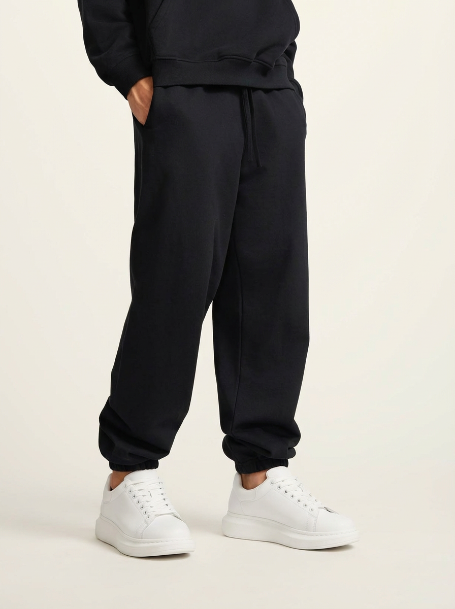 Apollo Moda  Apollo Heavyweight Cotton Black Sweatpants – product view 4