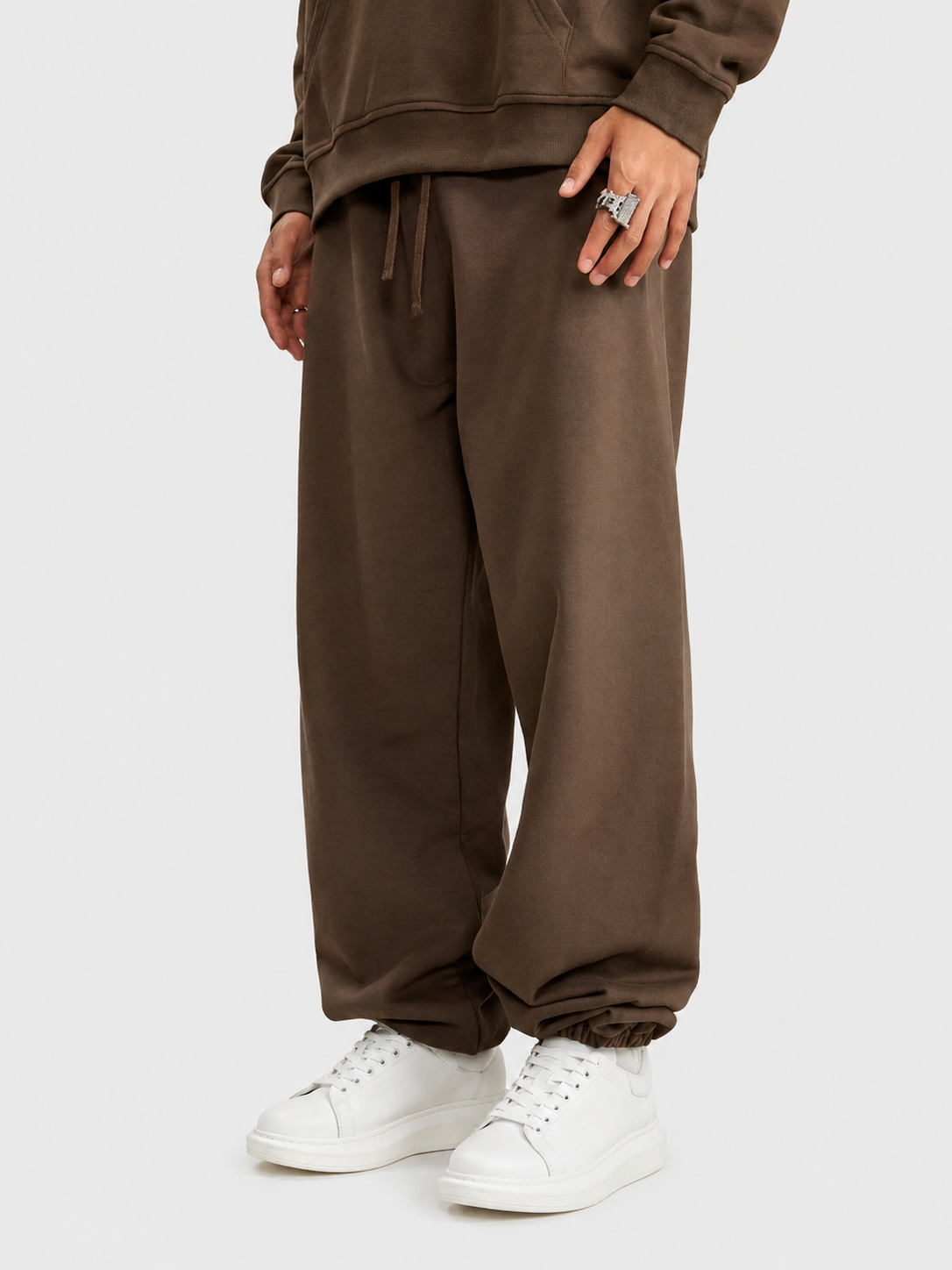 Apollo Moda  Apollo Heavyweight Cotton Brown Sweatpants – main view