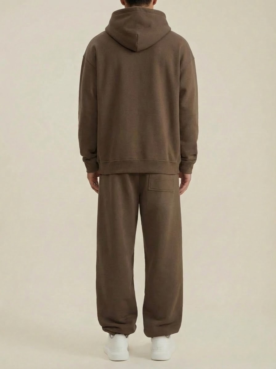 Apollo Moda  Apollo Heavyweight Cotton Brown Sweatpants – product view 4