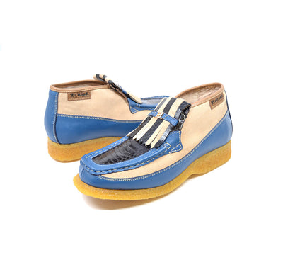 British Walkers Apollo 2 Men's Limited Edition Beige and Blue Snake Skin and Leather Slip On Shoes view 18