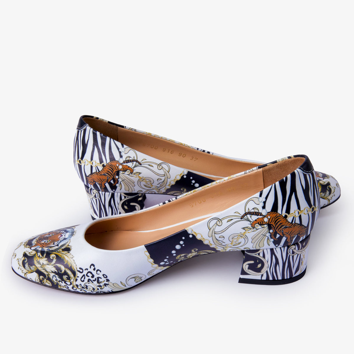 Vinci Leather The Perugia White Leather Lower Heel Pump Women Shoe – product view 4