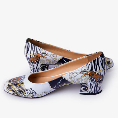 Vinci Leather The Perugia White Leather Lower Heel Pump Women Shoe – product view 4