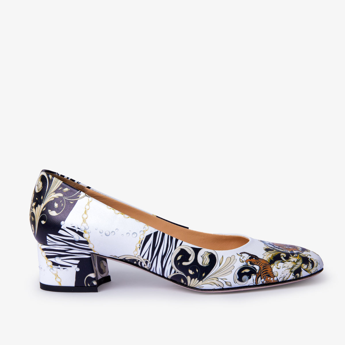 Vinci Leather The Perugia White Leather Lower Heel Pump Women Shoe – product view 1