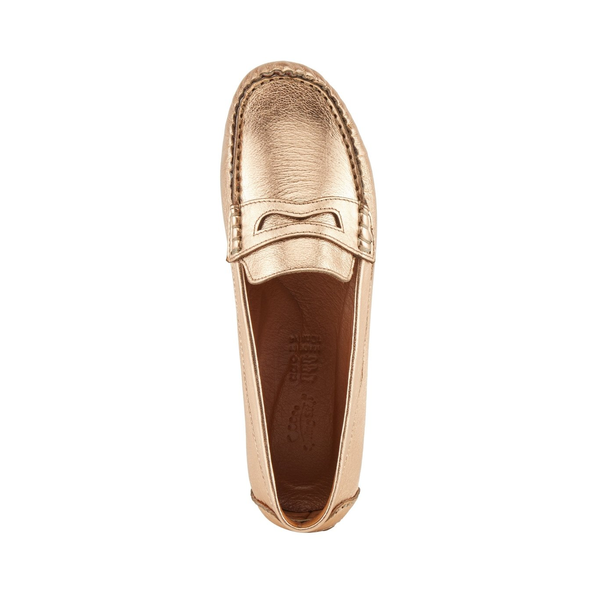 Spring Step Audette penny loafer in Rose Gold, top view