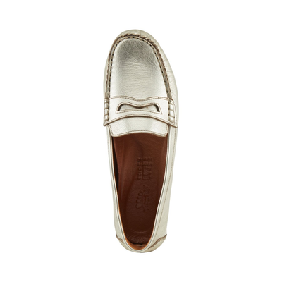 Spring Step Audette penny loafer in Silver, top view