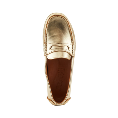 Spring Step Audette penny loafer in Soft Gold, top view