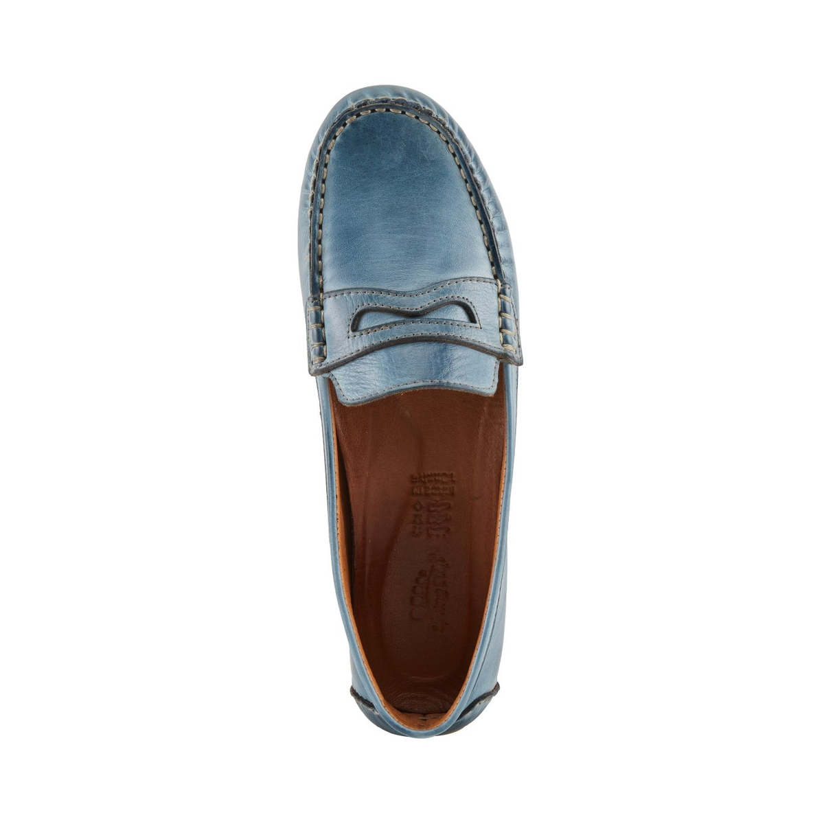 Spring Step Audette penny loafer in Blue, top view