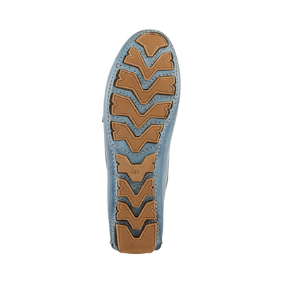 Spring Step Audette penny loafer in Blue, bottom view of outsole