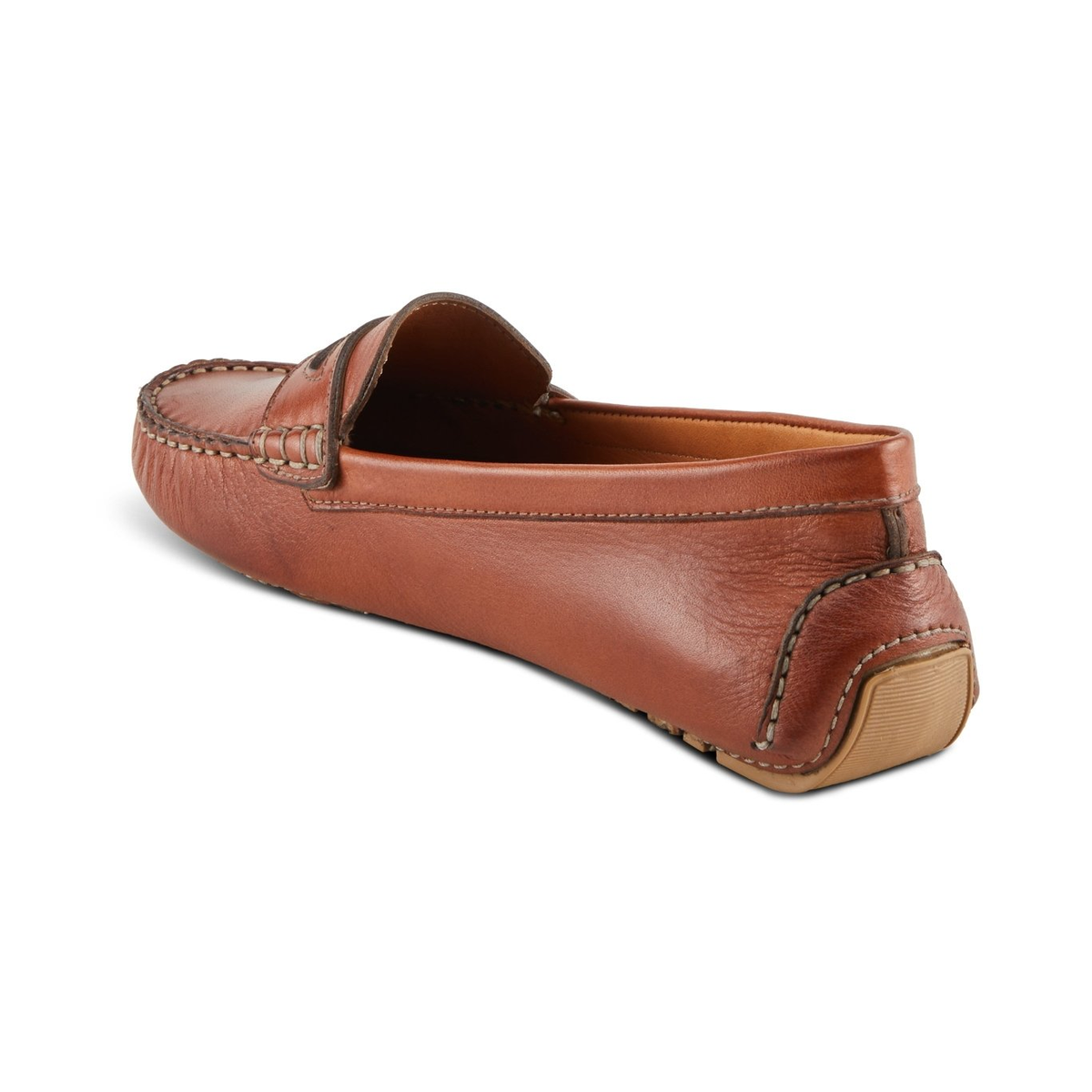 Spring Step Audette penny loafer in Brown, rear three-quarter view
