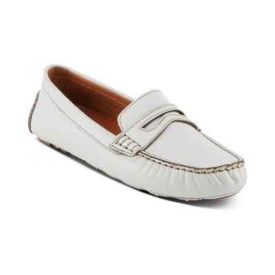 Spring Step Audette penny loafer in White, front three-quarter view