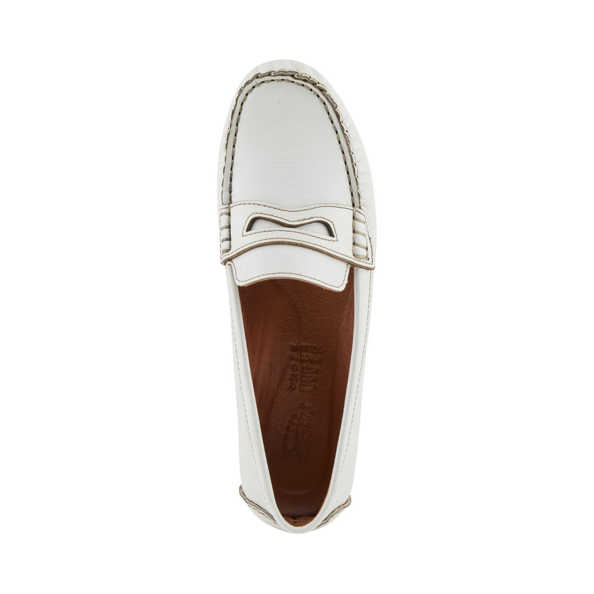 Spring Step Audette penny loafer in White, top view