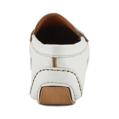 Spring Step Audette penny loafer in White, rear heel view