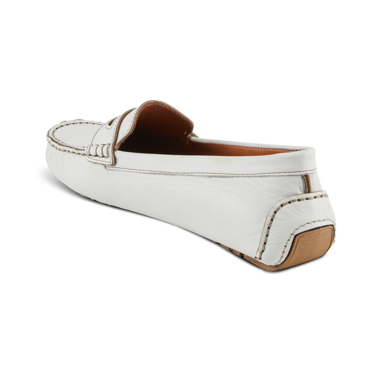 Spring Step Audette penny loafer in White, rear three-quarter view