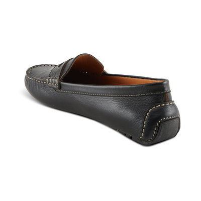 Spring Step Audette penny loafer in Black, rear three-quarter view