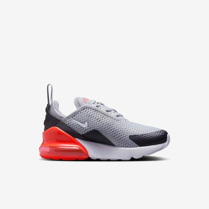 Nike Air Max 270 Toddlers' (TD) Sneakers — Wolf Grey/Bright Crimson Mesh Low-Top