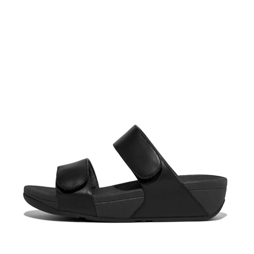 FitFlop LULU Adjustable Women's Slides — Black Leather