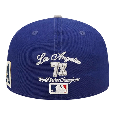 New Era 59Fifty MLB Los Angeles Dodgers Letterman Fitted Hat Blue/Grey