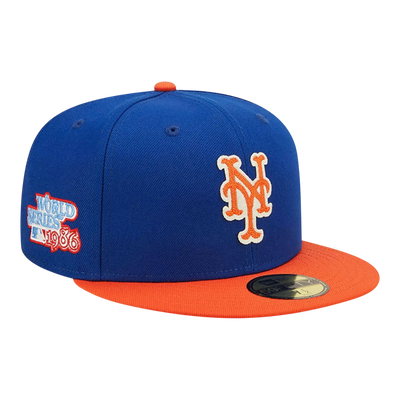 New Era 59Fifty MLB New York Mets Letterman Fitted Hat Blue/Orange