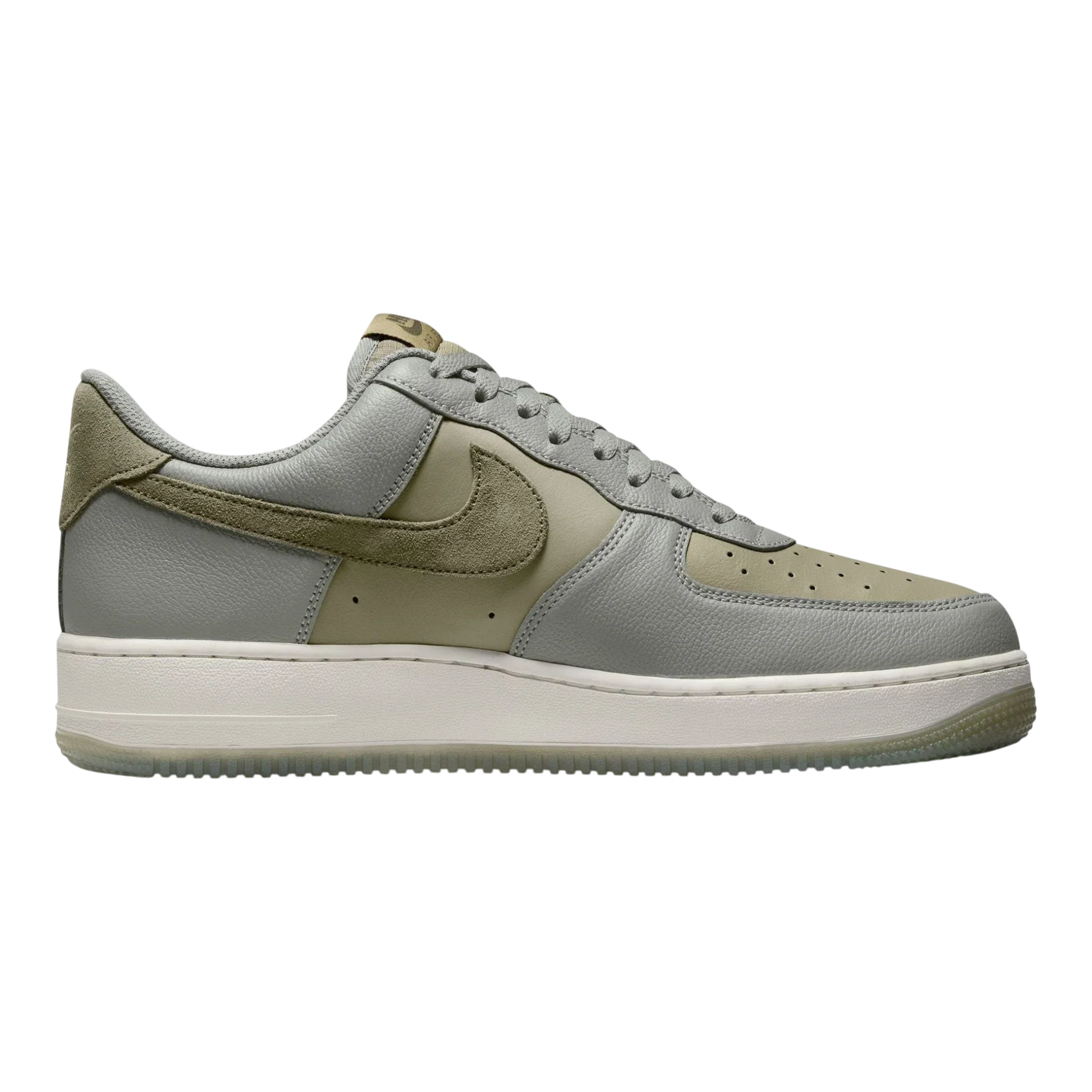 Nike Air Force 1 '07 LV8 Men's Sneakers — Dark Stucco/Olive Leather Low-Top