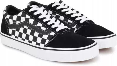 Vans Ward Checkered Men's Sneakers — Black/White Suede