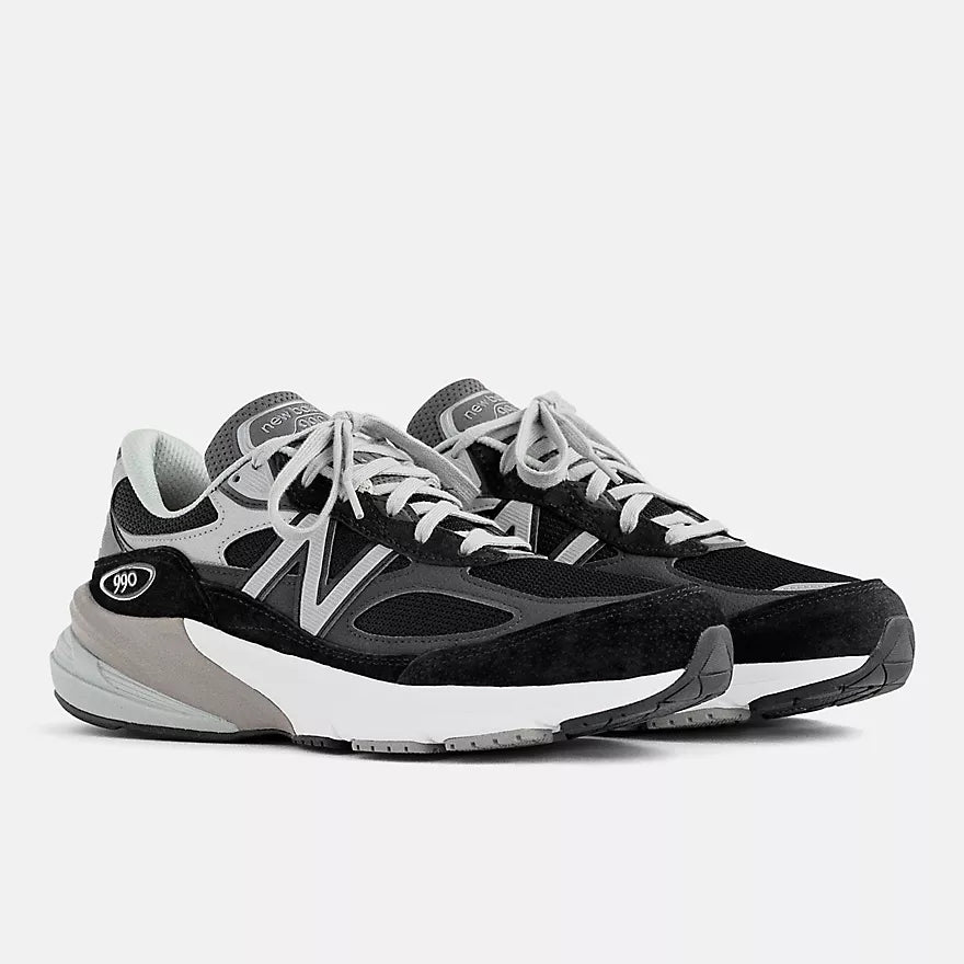 New Balance 990v6 Made in USA Men's Sneakers (4E width) — Black Suede Low-Top
