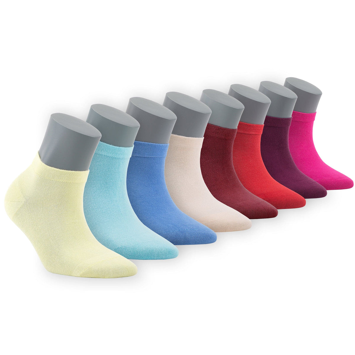 Women’s Bamboo Ankle Socks 8-Pack Gift Box, Bright Mix