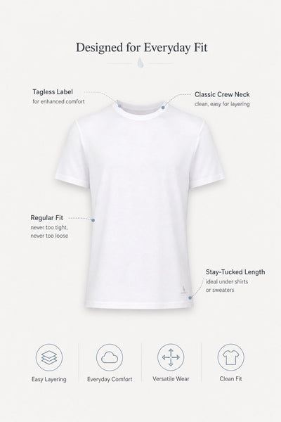Men’s Bamboo Crew Neck Undershirts 3-Pack