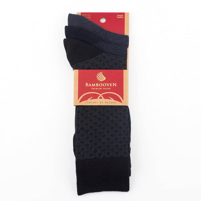 Men’s Bamboo Dress Socks 3-Pack, Ribbed, Slate & Navy