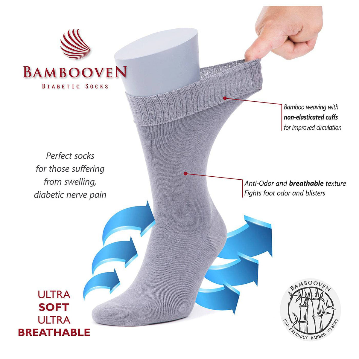 Men’s Bamboo Diabetic Dress Socks 6-Pack, Dark Tones