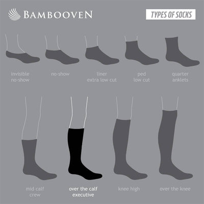 Men’s Bamboo Diabetic Dress Socks 6-Pack, Dark Tones