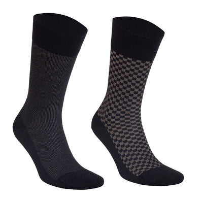 Men’s Bamboo Dress Socks 8-Pack Gift Box, Black, Charcoal & Taupe