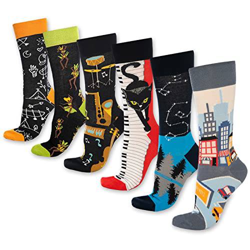 Fun Crew Socks 6-Pack, Cat Print