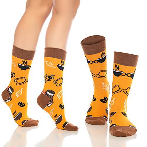 Fun Crew Socks 6-Pack, Coffee Print