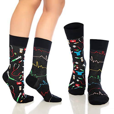 Fun Crew Socks 6-Pack, Coffee Print
