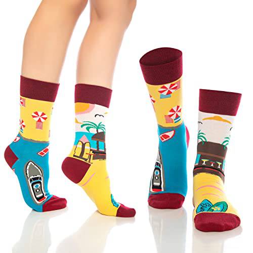 Fun Crew Socks 6-Pack, Coffee Print